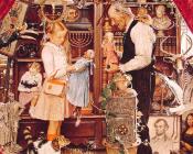 诺曼 洛克威尔 : April Fool Girl with Shopkeeper